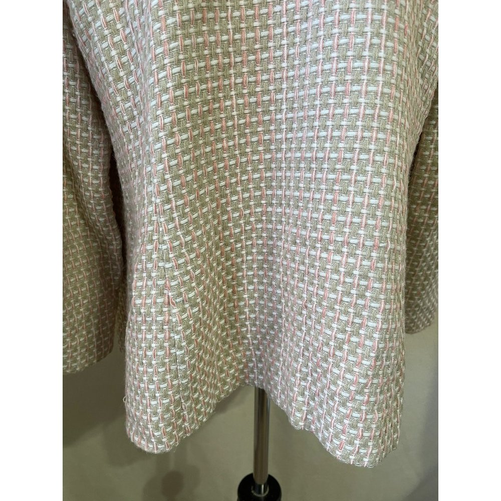 Courtenay Vintage Tan Thread Weaved Long Sleeve 3-Button Front Blazer Jacket - Picture 7 of 10
